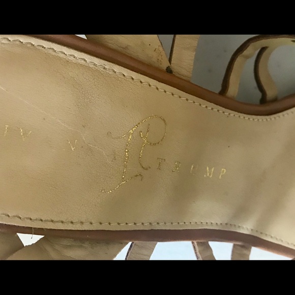 Ivanka Trump Wedge Sandals Brown Leather Size 8 - Picture 6 of 7